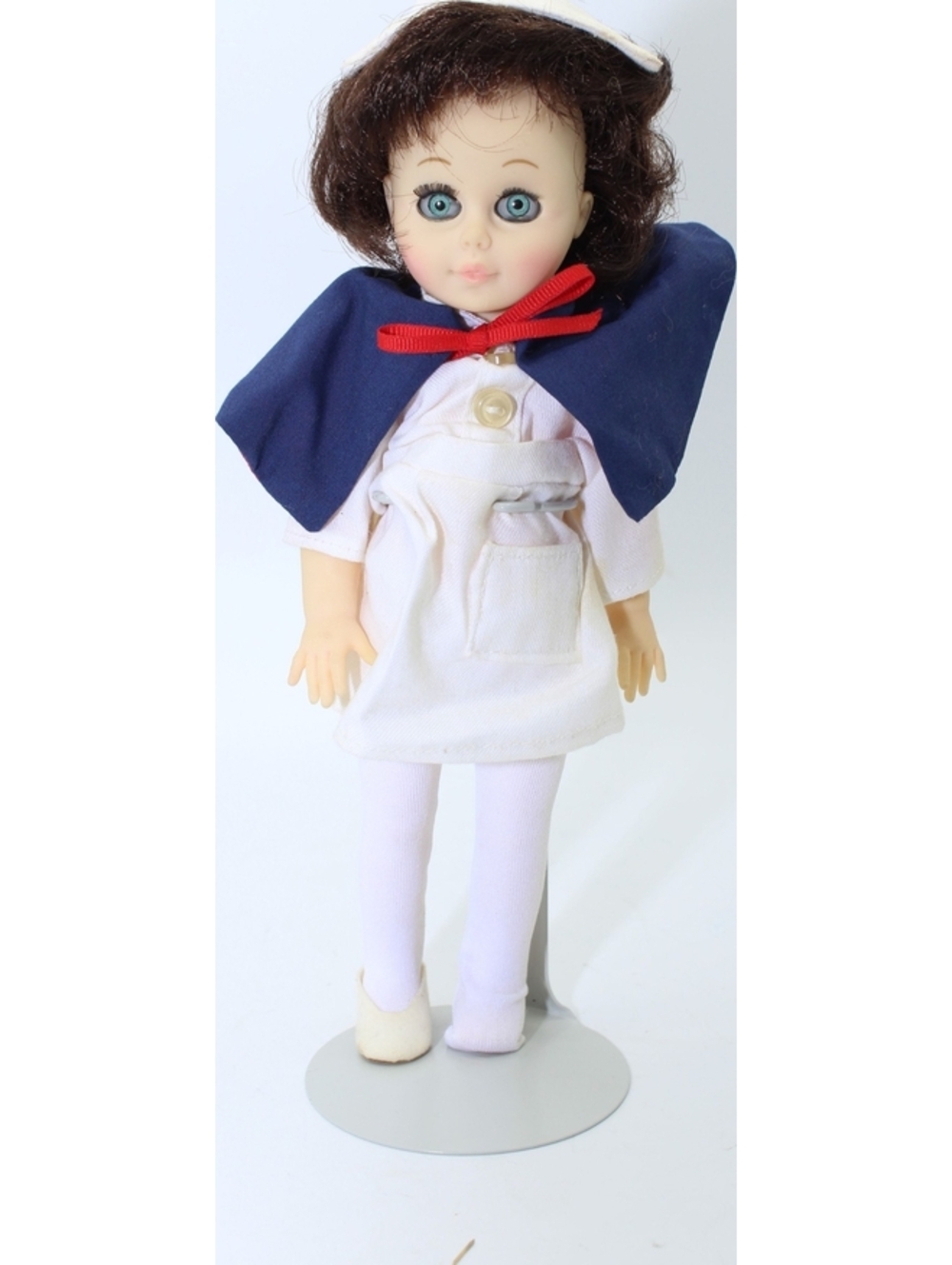 VTG 1960s Rare Kehagias Ginny Nurse Walker Vinyl Doll 9" Blue Eyes Brown Hair